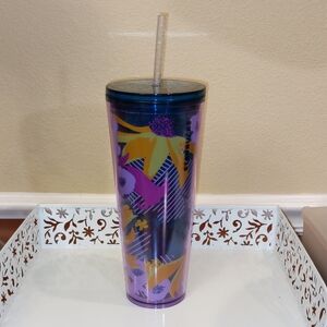 Starbucks Tumbler Purple Flower Floral Cold Cup Venti 2022